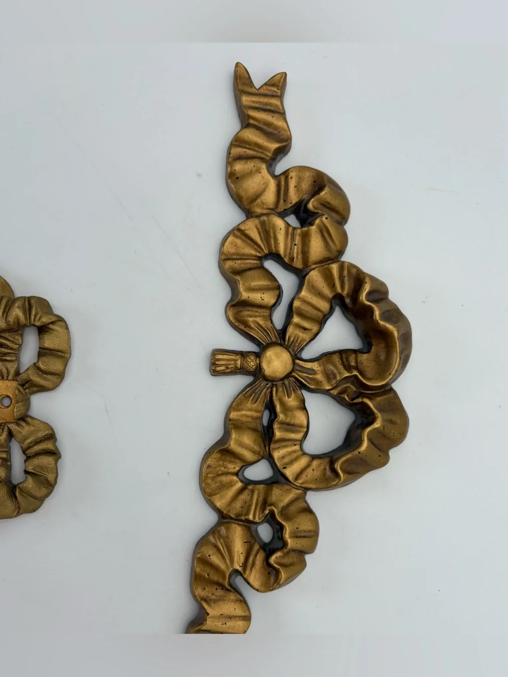 Gold-Tone Ornamental Bow Hardware Accent Set
